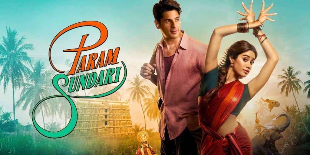 Param Sundari Movie Review 2025: Cast, Story, Music & Day 1 Box Office Magic 1 Param Sundari 2025 movie still featuring Sidharth Malhotra and Janhvi Kapoor, Bollywood romantic comedy hit with chartbuster songs and strong box office collection.