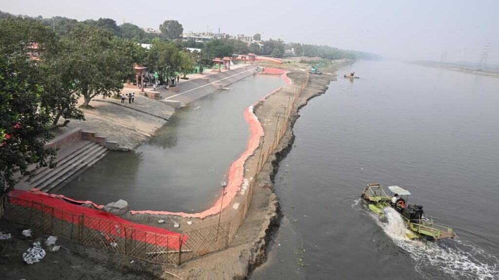 Artificial Yamuna for PM Modi: 5 Explosive AAP Claims on ‘Fake Ghat’ Built to Woo Bihar Voters 1 PM Narendra Modi at artificial Yamuna ghat during Chhath Puja amid AAP allegations of fake river setup