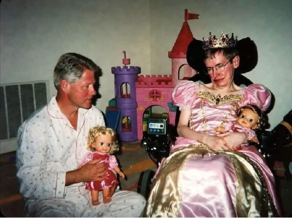 Hawking and Clinton Viral Pink Dress Photo Explained: The Truth Behind the AI Image 1 Hawking Clinton viral image