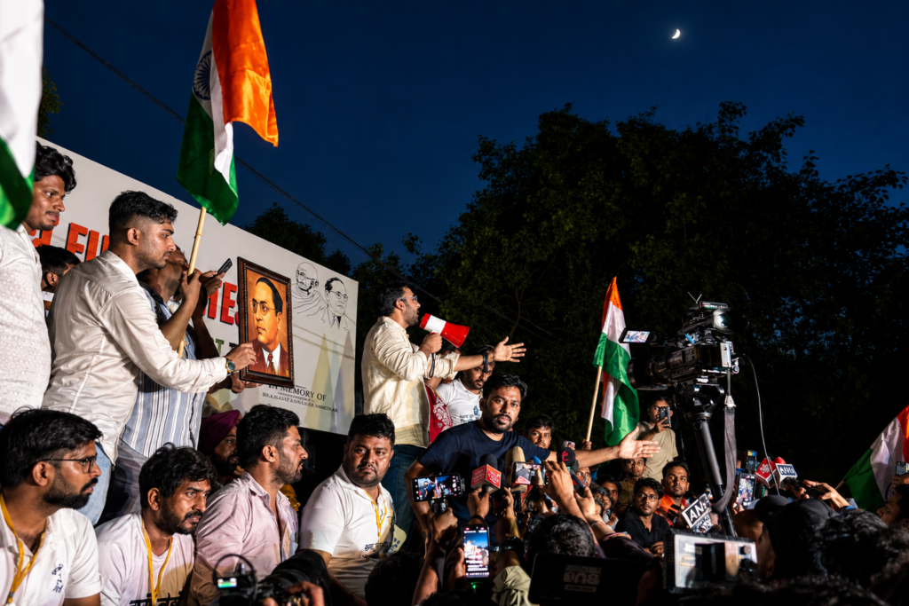 CJP Won’t Leave Jantar Mantar Until Pradhan Resigns: Dipke Defies Police as NEET Protest Escalates in Delhi 1 CJP protesters at Jantar Mantar during NEET protest