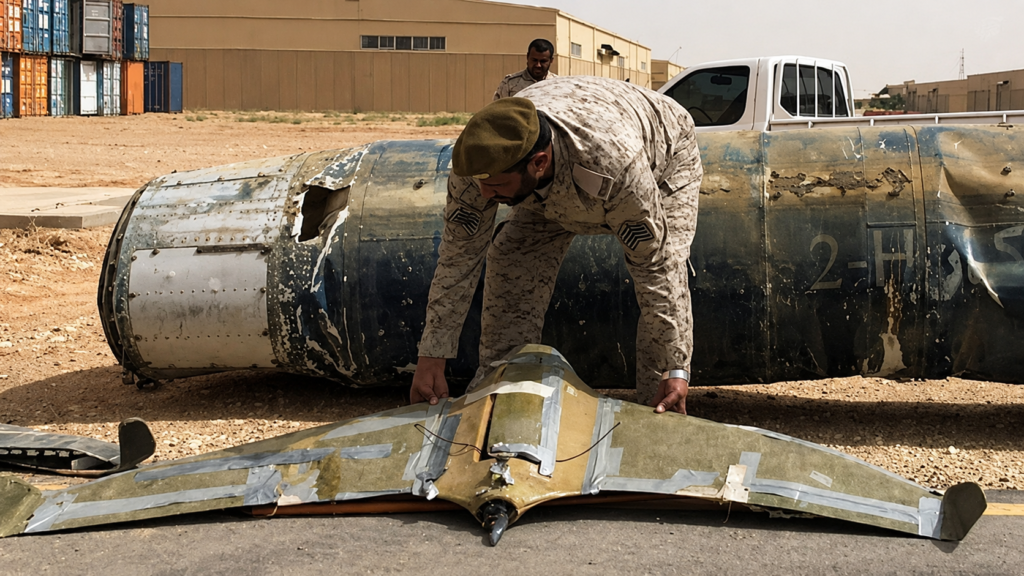 West Asia War Escalates: Houthis Strike Jizan, US Disables Tanker, Trump Calls Iran Talks Most Serious Yet 1 US-Iran conflict drone wreckage inspected after military operation.