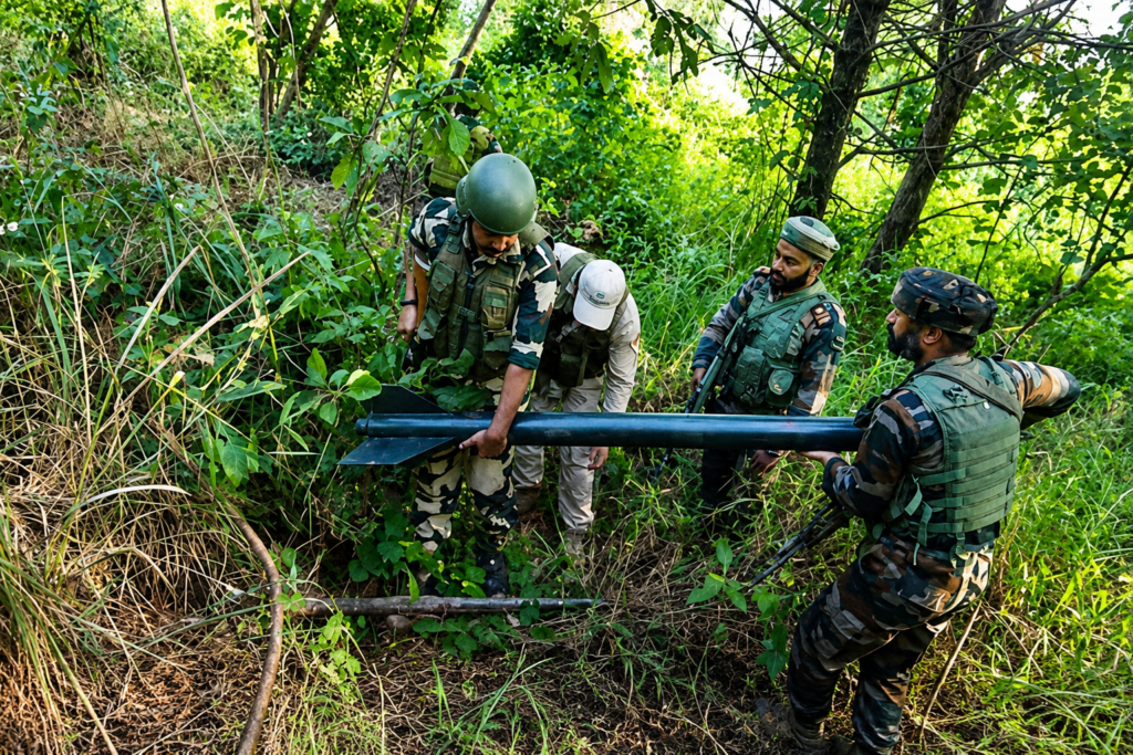 Rocket Launchers Linked to Suspected Terrorists Destroyed in Controlled Delhi Operation 1 Rocket launcher disposal operation in Delhi
